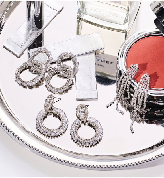 Kolczyki z kryształowymi kółkami KLU0191