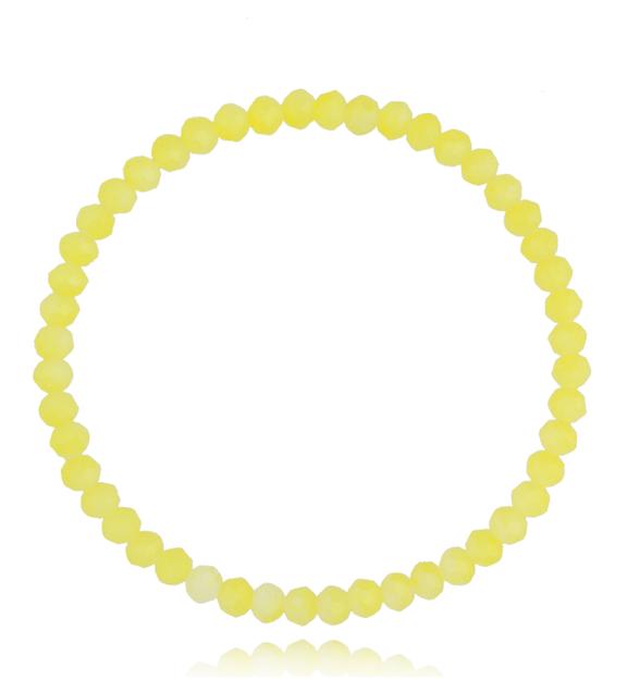 Bransoletka z żółtymi neonowymi kryształkami Luminous Crystal 4 mm BCY0257