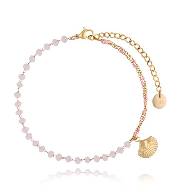 Bransoletka na nogę z muszelką Pink Shell BNSC0053