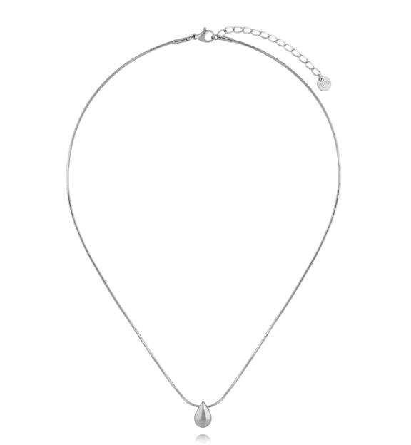 Naszyjnik z zawieszą kroplą srebrny NSY0626