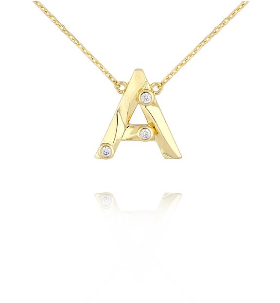 Naszyjnik z literką A złoty NLU0024