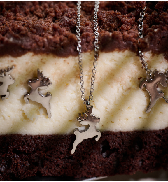 Naszyjnik z reniferem srebrny NSA1378