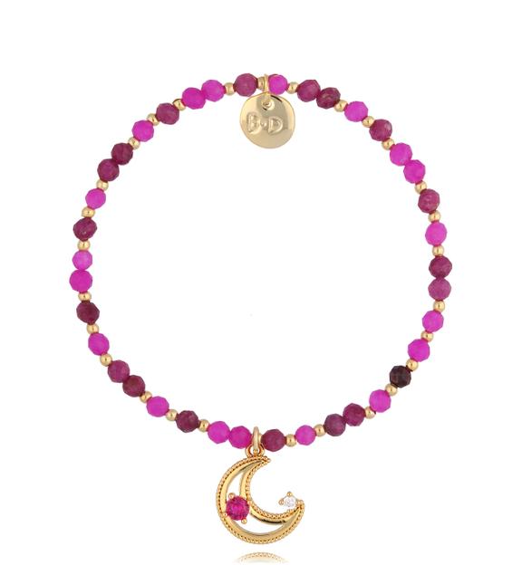Bransoletka  fuksja z księżycem  Fuchsia Moon BTW1452