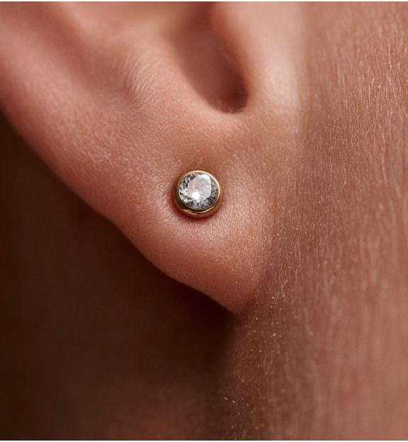 Kolczyki wkrętki z cyrkonią złote KSY0615