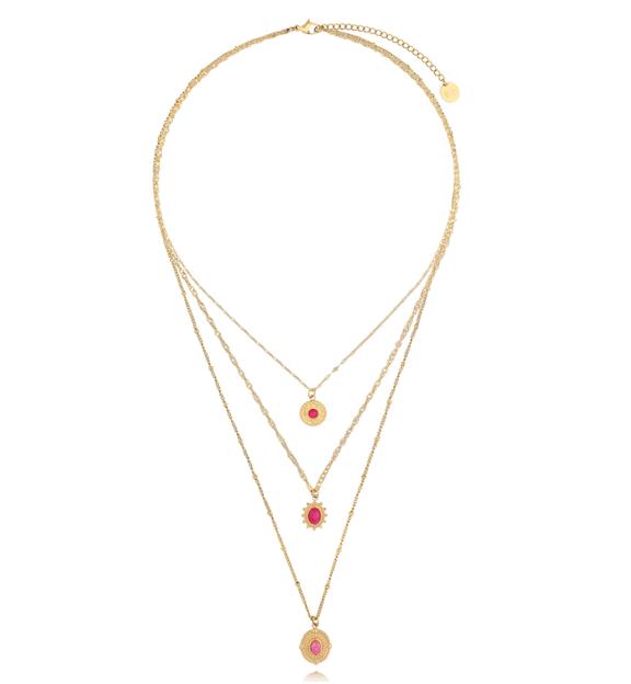 Naszyjnik warstwowy z zawieszkami Noshiro NSY0101