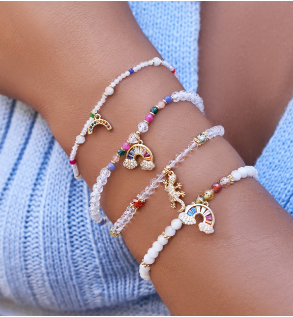 Bransoletka z kamieniami księżycowymi i tęczą Carvoeiro BTW1341