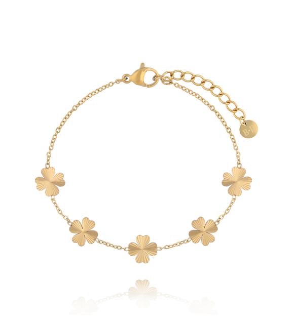 Bransoletka z motywem koniczyny złota BEA0071