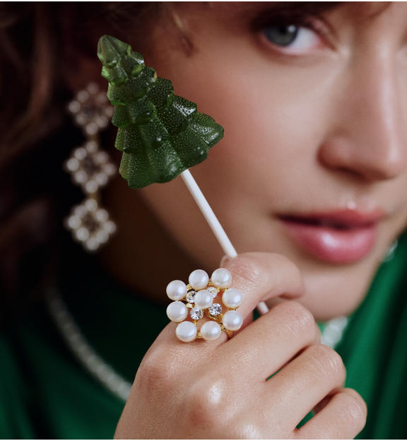 Pierścionek z perłami złoty PPE0112