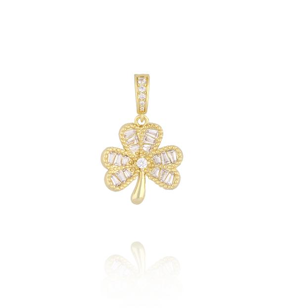 Charms złoty kwiat z kryształkami CHSS0034