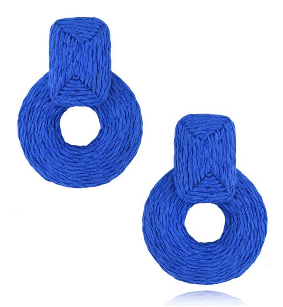 Kolczyki granatowe ze sznurkiem Modern Organic KSO0007