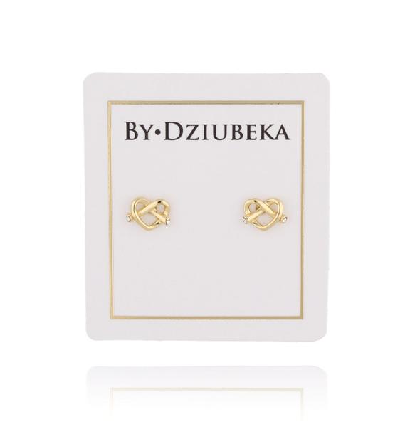 Kolczyki  serca pozłacane z cyrkoniami KFA0012