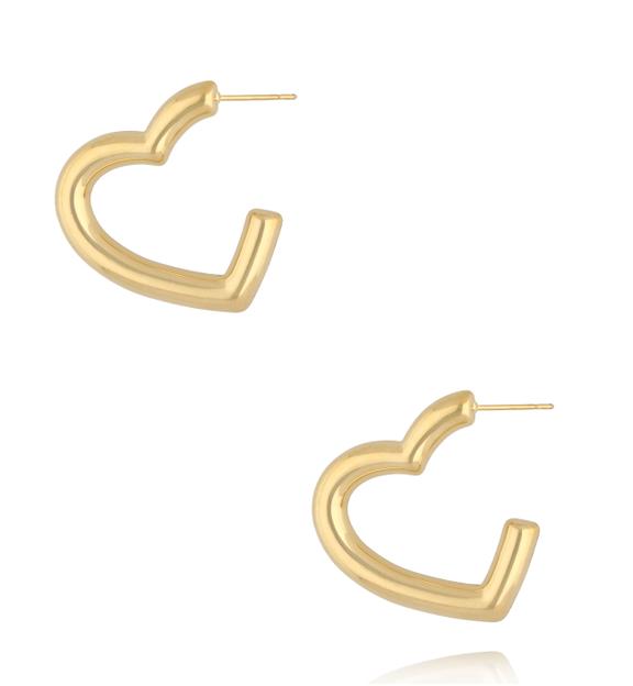 Kolczyki serca dmuchane złote KSY0606