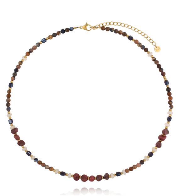 Naszyjnik z brązowego agatu NEA0073