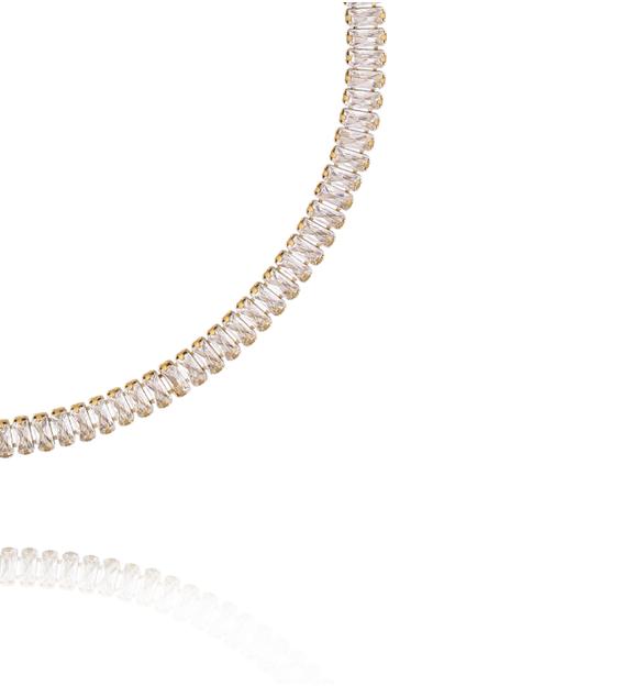 Naszyjnik typu tennis z kryształkami złoty NSY0704