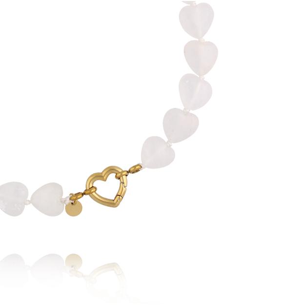 Naszyjnik z jadeitami w kształcie serca NPA1602