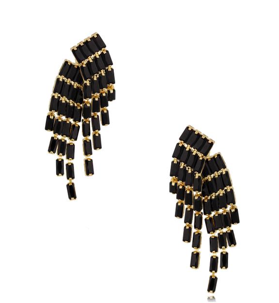 Kolczyki z czarnymi kryształkami Black Meknes KSS1190