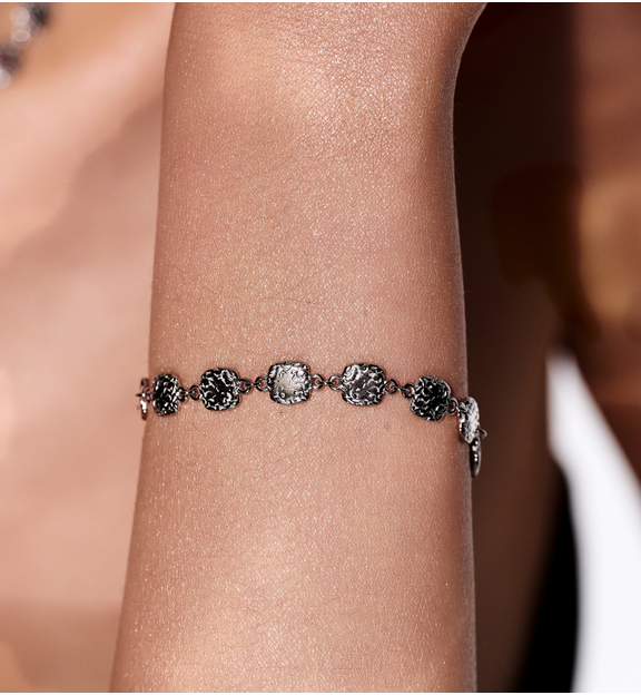 Bransoletka z kwadracikami srebrna BSY0385