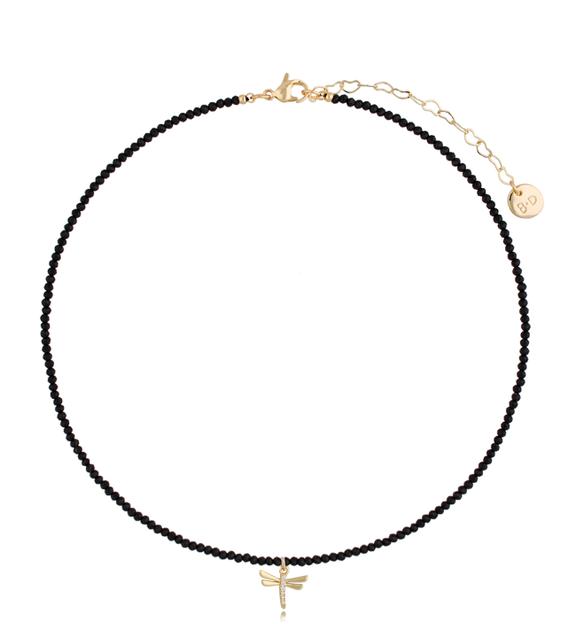 Naszyjnik czarnymi turmalinami i ważką Lifestyle NTW0732