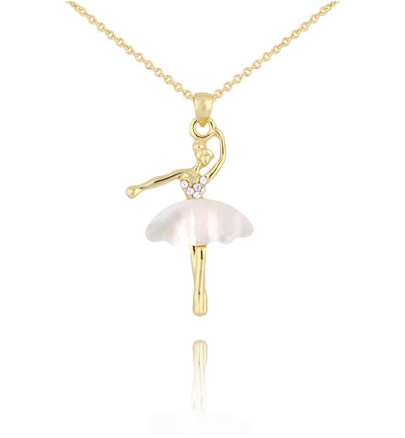 Naszyjnik złoty z baletnicą Glam Charms NS0249