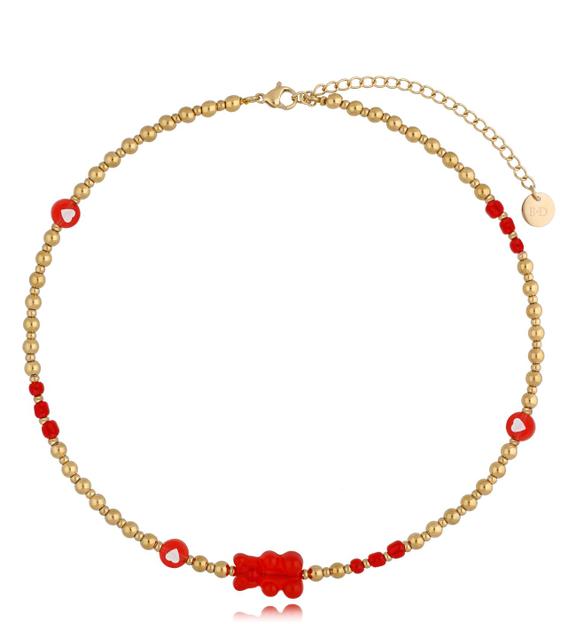 Naszyjnik z czerwonym misiem Bear NSC0201