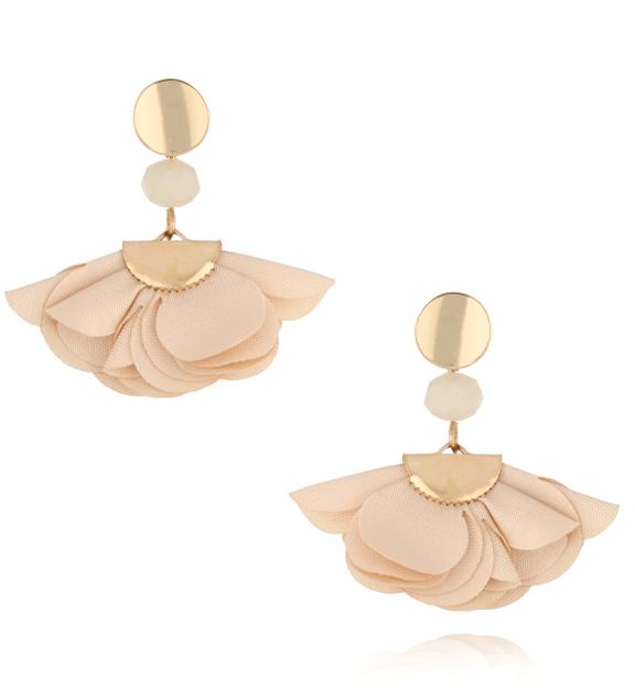 Kolczyki z satyny beżowe Dandelion KBL1601