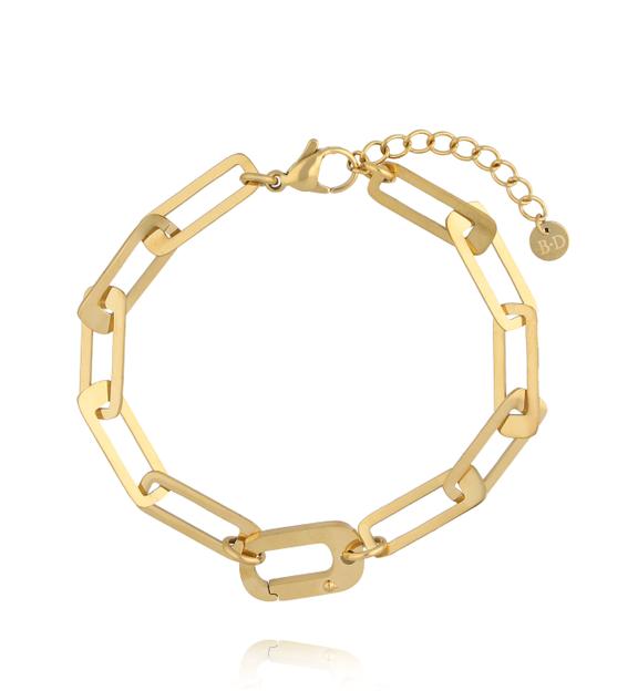 Bransoletka z geometrycznych ogniw w złotym kolorze BEA0067