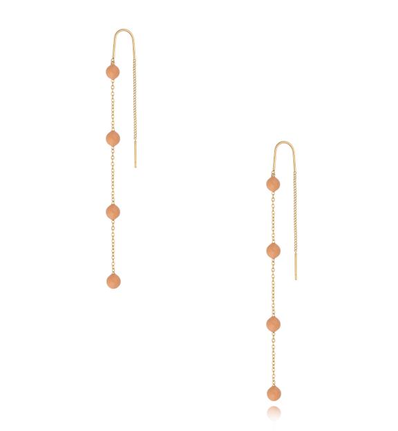 Kolczyki z kuleczkami z brzoskwiniową emalią Chillin KSA1616