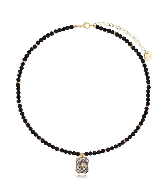Naszyjnik czarny z zawieszką Coimbra NTW0864