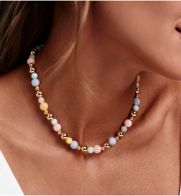 Naszyjnik pastelowy z jadeitami NSC0607