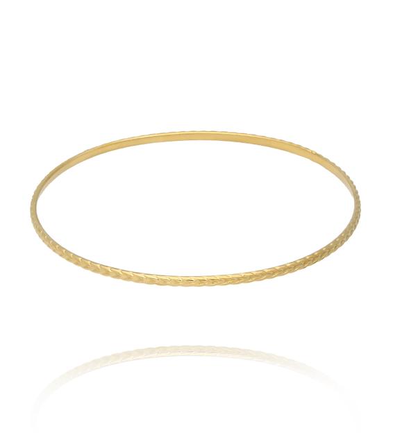 Bransoletka sztywna o delikatnym splocie złota BEA0077