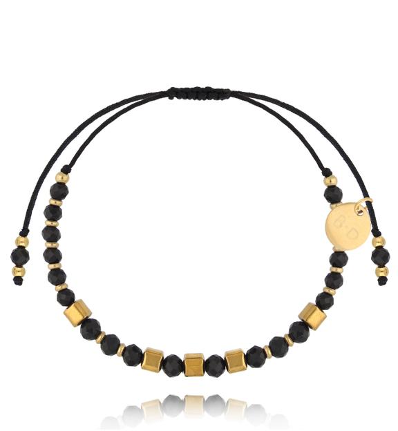 Bransoletka czarna z kamieniami naturalnymi Fiorina BMT0031