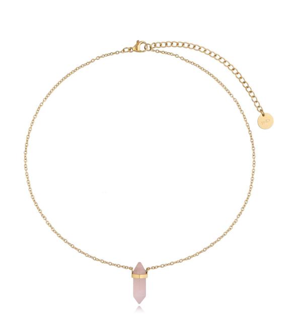 Naszyjnik z kwarcem różowym 46 cm Shelly NLB0233