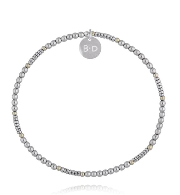 Bransoletka z hematytami srebrna BTW3641