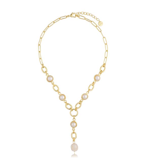 Naszyjnik z wisiorem i perłami Happy Day NPE0094