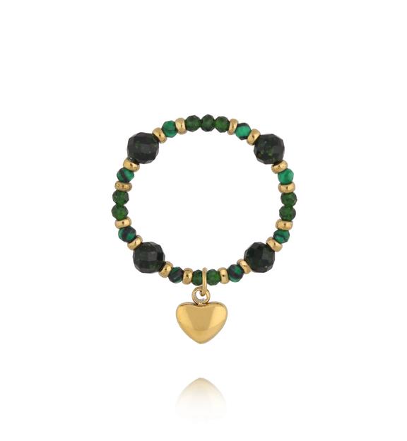 Pierścionek elastyczny zielony PTW0652