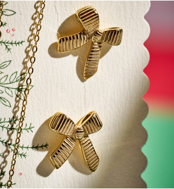 Kolczyki kokardki złote KSA2306