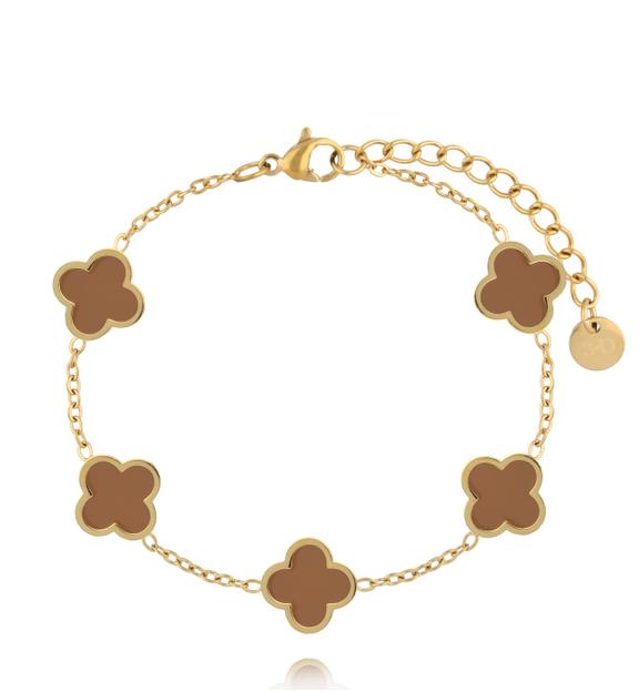 Bransoletka z koniczynkami Mocha Mousse BSA0922