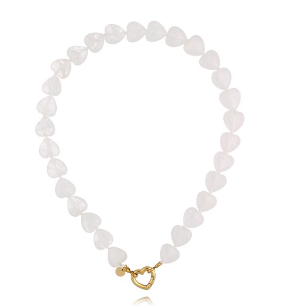 Naszyjnik z jadeitami w kształcie serca NPA1602