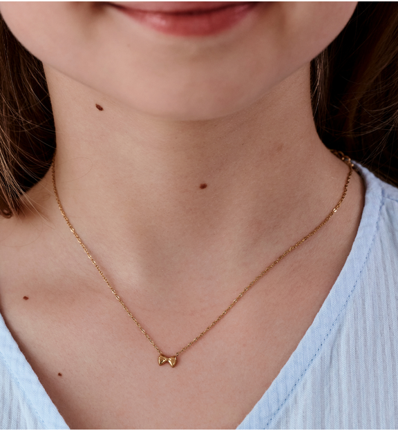 Naszyjnik z kokardką złoty dla córki NSY0788