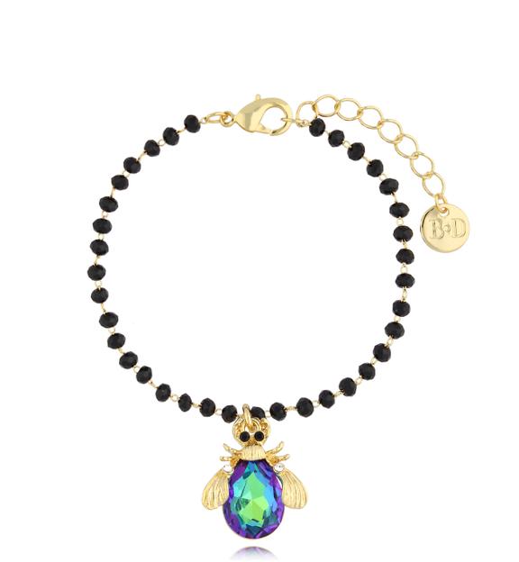 Bransoletka z zielono fioletowym owadem Midnight BMI0171