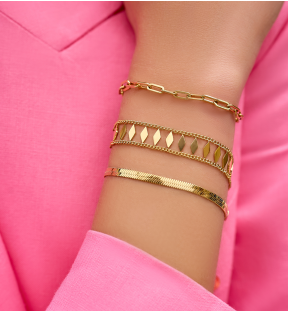 Bransoletka złoty łańcuch ze stali szlachetnej BSA0004