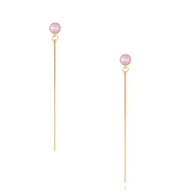 Kolczyki długie mleczne brzoskwiniowe Tones KRG0823