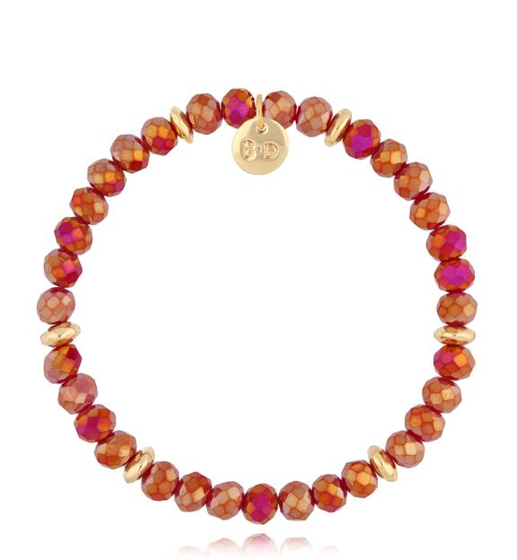 Bransoletka z bordowymi kryształkami Clear Sky BCY0103