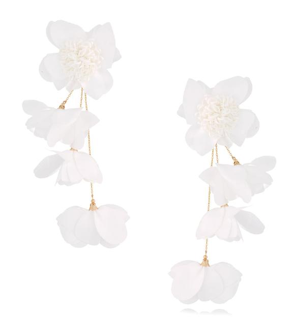 Kolczyki białe z satyny Daffodil KBL1740