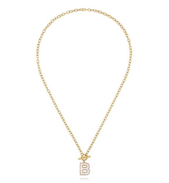 Naszyjnik z literą B i zapięciem toggle NSY0859