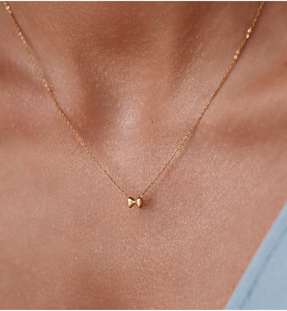 Naszyjnik z kokardką złoty dla mamy NSY0789