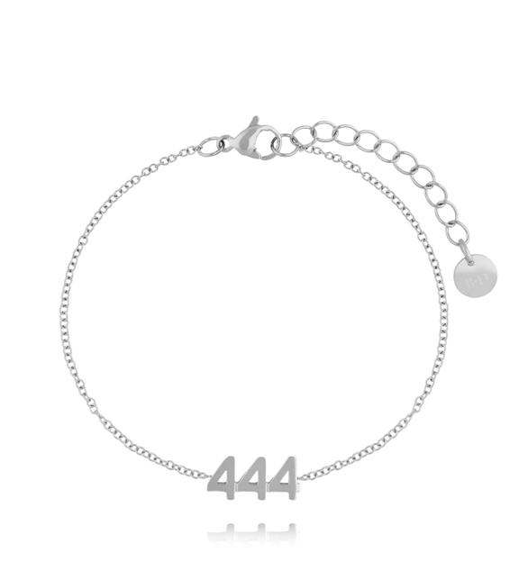 Bransoletka z anielską liczbą 444 srebrna BSA0864