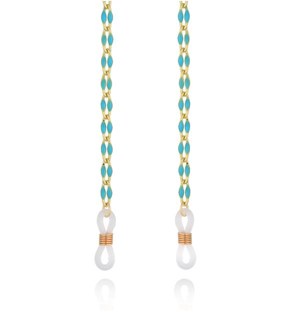 Łańcuszek do okularów turkusowy Kei NPA1123