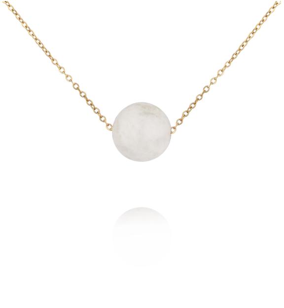 Naszyjnik z kamieniem księżycowym na delikatnym złotym łańcuszku NLB0396