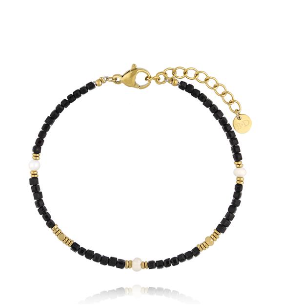 Bransoletka z czarnymi agatami Serenity BPA0460